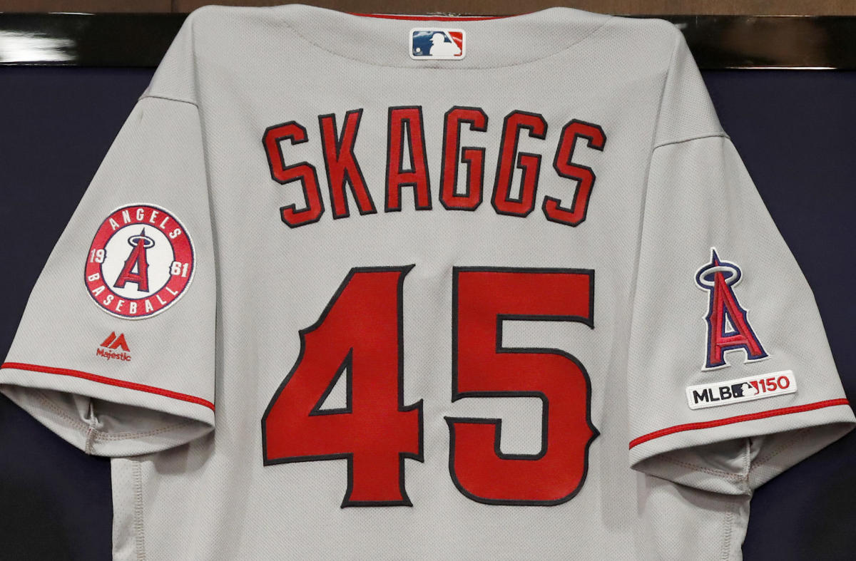 Tyler Skaggs 45 Patch Memorial Los Angels Angels baseball jersey iron on  patch