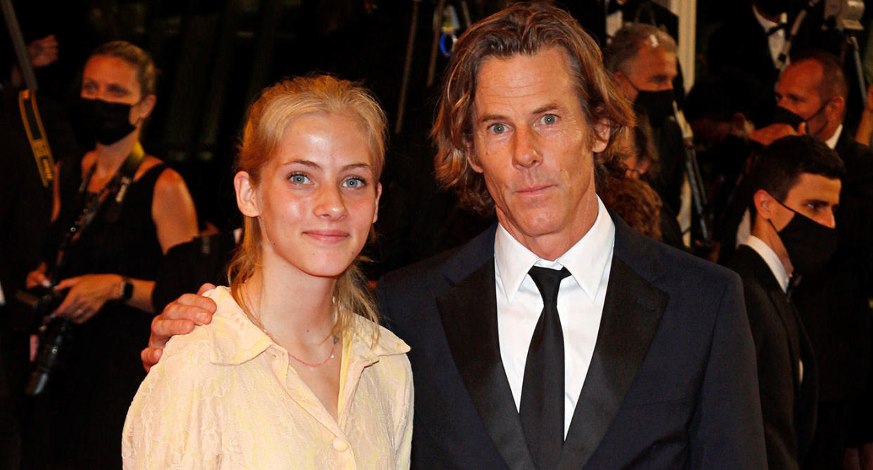 Hazel Moder, daughter of Julia Roberts, with her father Danny Moder at Cannes (Getty)