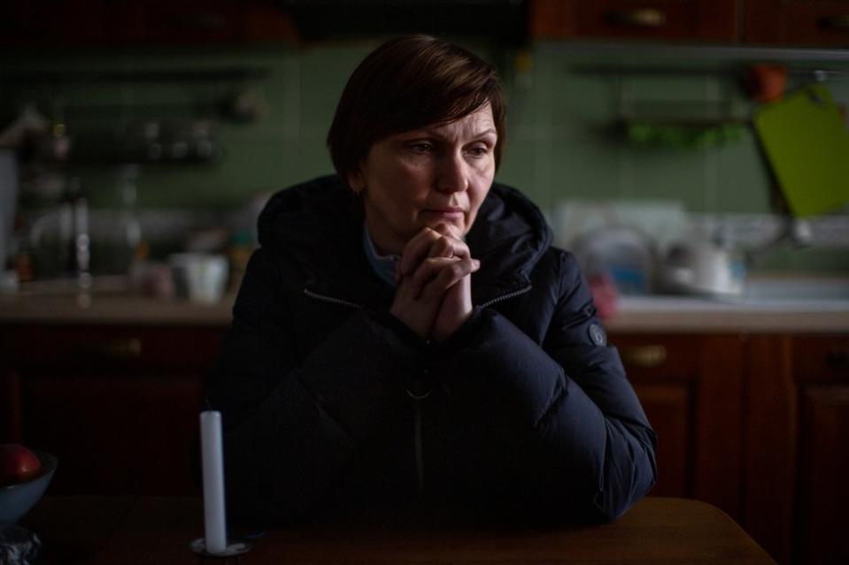 Olena Kuksa's husband was taken by Russian soldiers. "My soul aches," she said. "Not just for my husband, for everyone."