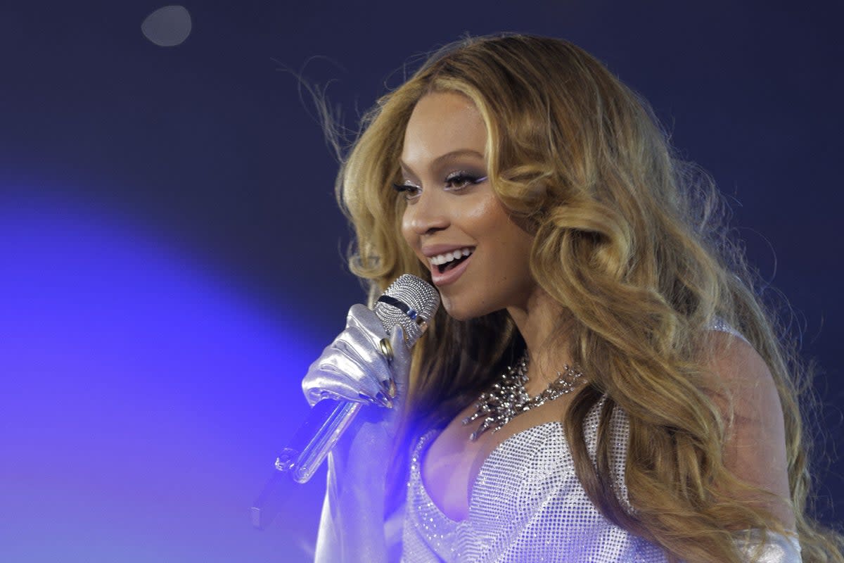 Beyoncé performing at the Principality Stadium in Cardiff (Andrew White/Live Nation/PA) (PA Media)