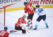 Sep 27, 2016; Toronto, Ontario, Canada; Team Canada goalie Carey Price (31) catches the puck as teammate Ryan Getzlaf (15) and Team Europe center Leon Draisaitl (29) look on during the second period in game one of the World Cup of Hockey final at Air Canada Centre. Mandatory Credit: Dan Hamilton-USA TODAY Sports