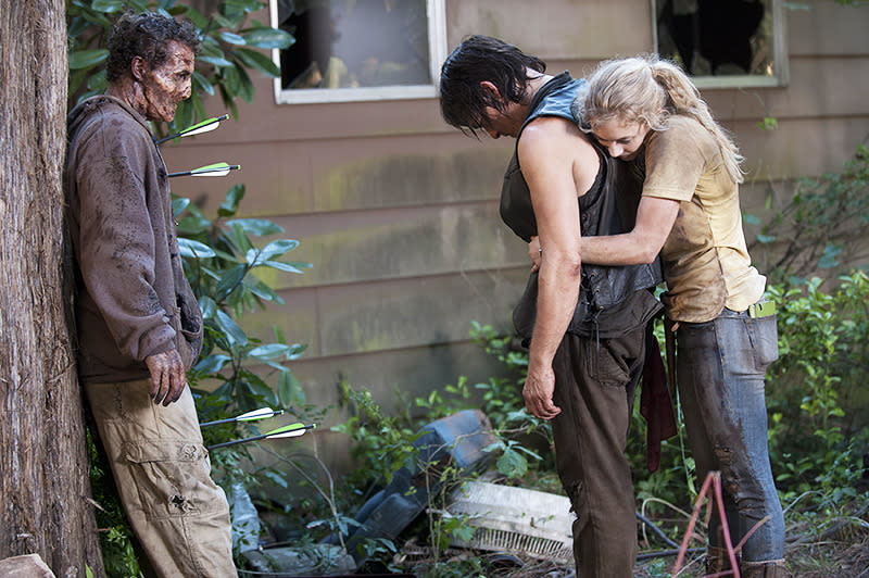 Norman Reedus and Emily Kinney in ‘The Walking Dead’ (Gene Page/AMC)