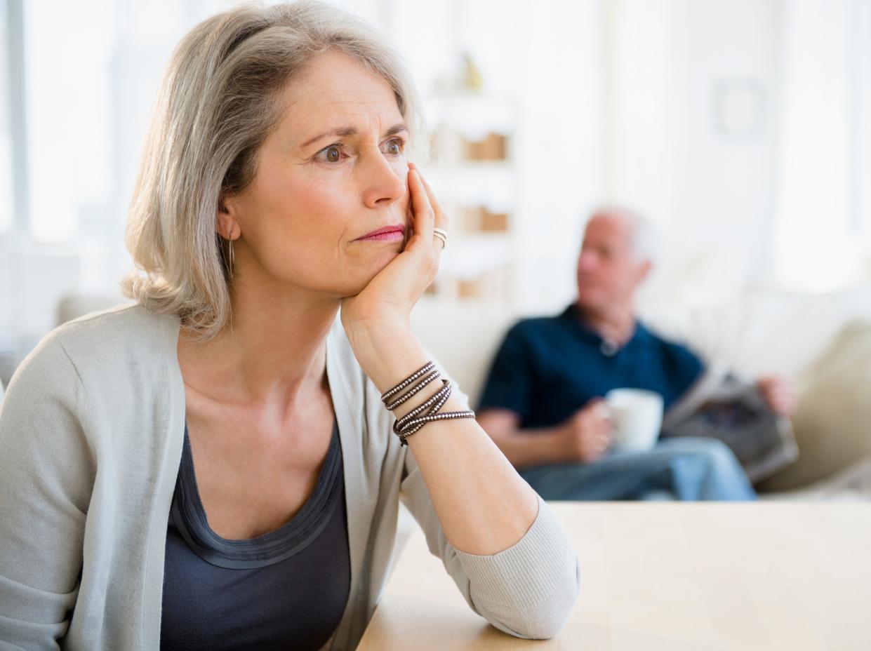 Older woman and an older man.