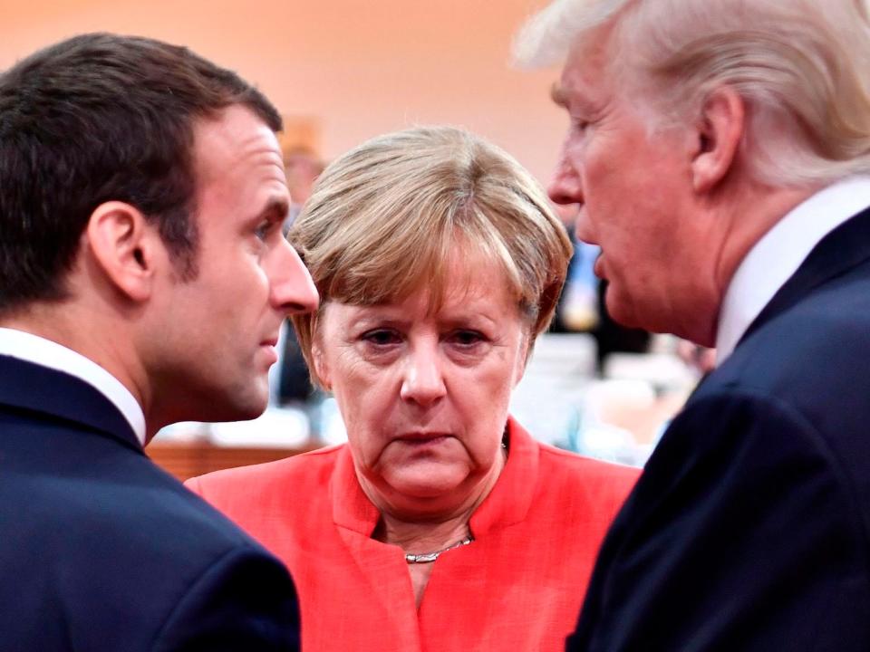 Macron, Merkel, Trump