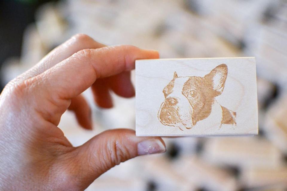 1) Dog Portrait Custom Stamp