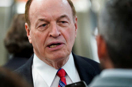 Senator Richard Shelby (R-AL) speaks to reporters after a vote attempting to override U.S. President Donald Trump's veto of the resolution demanding an end to support of Saudi Arabia's war in Yemen failed on Capitol Hill in Washington, U.S., May 2, 2019. REUTERS/Joshua Roberts