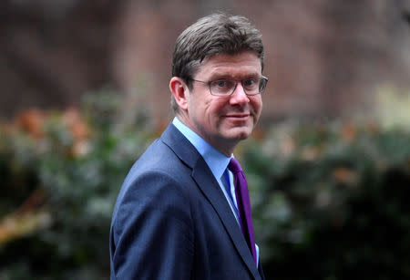 FILE PHOTO: Britain's Secretary of State for Business Greg Clark is seen outside of Downing Street in London, Britain, February 4, 2019. REUTERS/Toby Melville