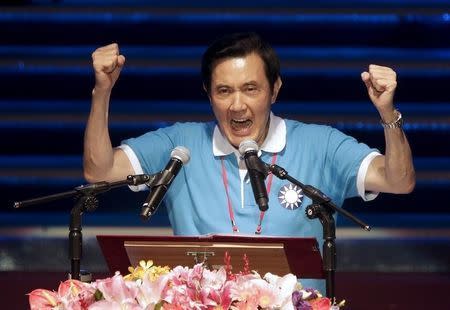 Taiwan president Ma Ying-jeou gives a speech at a party congress in Taipei, Taiwan, July 19, 2015. REUTERS/Pichi Chuang