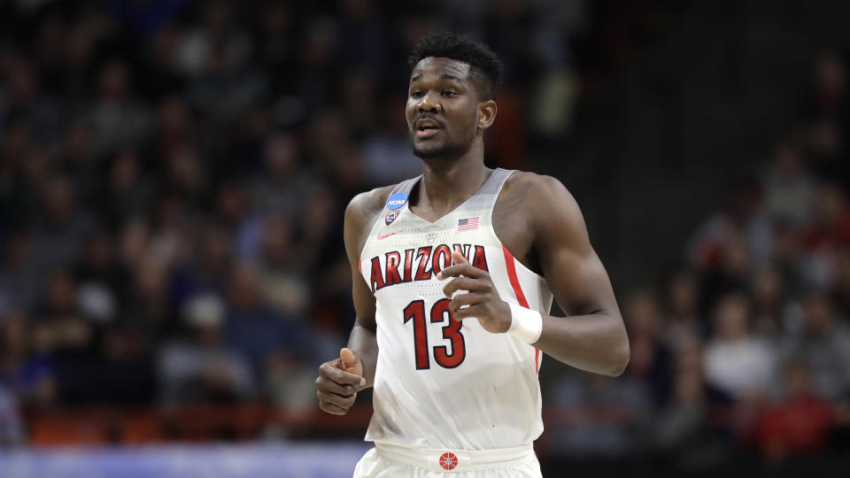 The Phoenix Suns won Tuesday’s NBA draft lottery and could be eyeing Arizona big man Deandre Ayton with the first pick in the draft. (AP)