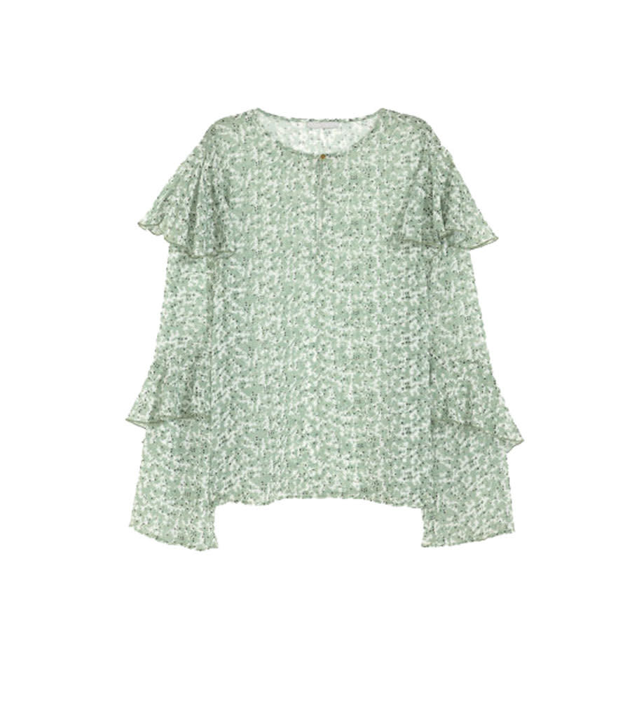 H&M Crinkled Chiffon Blouse, $34.99, hm.com