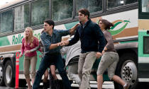 <p>A group of co-workers on a corporate retreat escape the collapse of a suspension bridge because of a fellow worker's premonition of the disaster in 'Final Destination 5'.<br><br><a rel="nofollow" href="http://au.movies.yahoo.com/movie/68537/final-destination-5/trailers/26236734/" data-ylk="slk:Watch the trailer for 'Final Destination 5';elm:context_link;itc:0;sec:content-canvas" class="link ">Watch the trailer for 'Final Destination 5'</a></p>