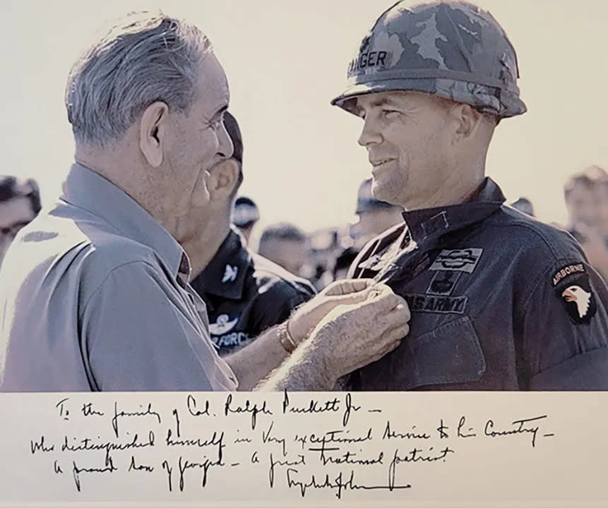Col. Puckett, President Lyndon B. Johnson
