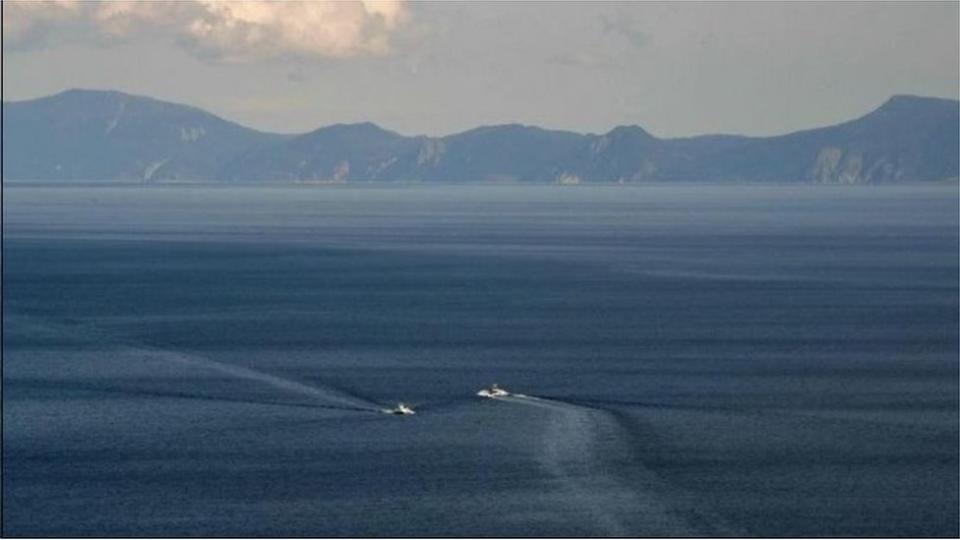 圖為被日本稱為國後島的南千島群島中的庫納施爾島