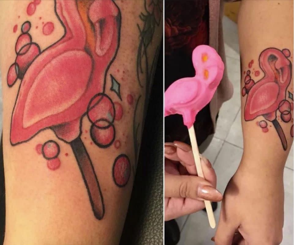 Even the Lush pink flamingo bubble bar featured in the list of tattoos. Photo: Courtesy of Lush Cosmetics.