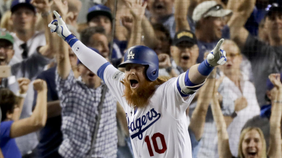 The Dodgers have had a lot to celebrate this postseason. (AP Photo/Alex Gallardo)