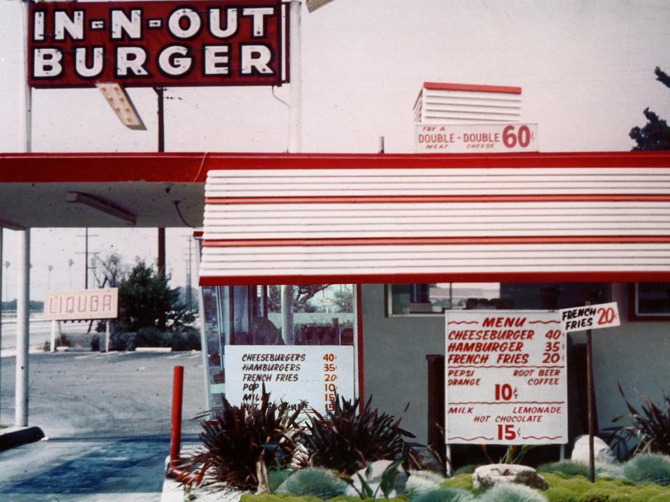 In-N-Out burger vintage menu