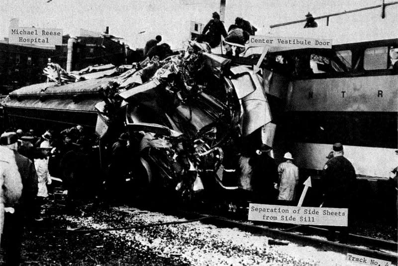 On October 30, 1972, two commuter trains crashed in Chicago, killing 45 people and injuring more than 300. File Photo courtesy of the National Transportation Safety Board