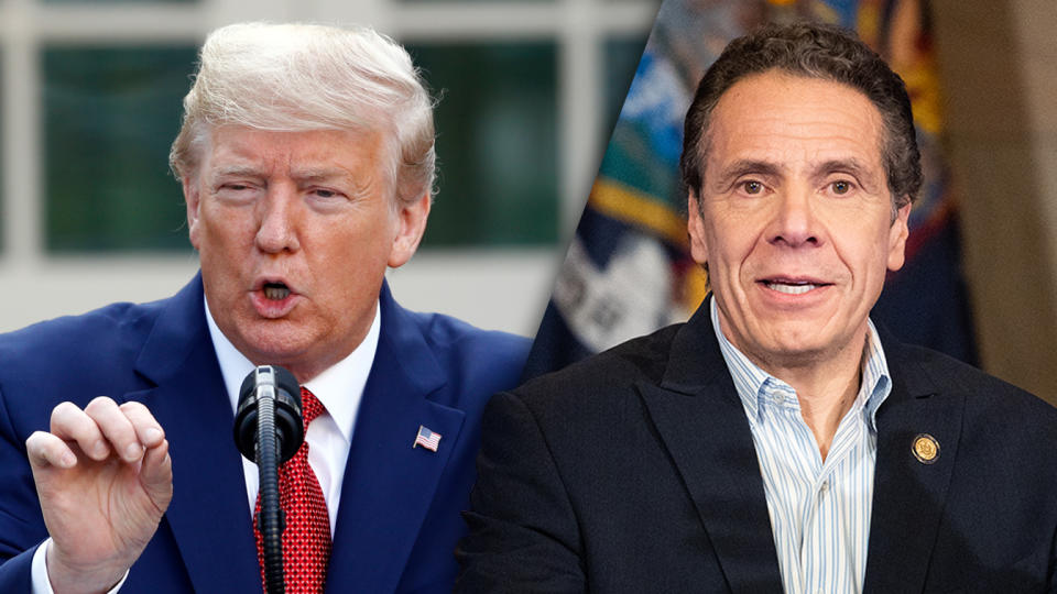 President Trump and New York Gov. Andrew Cuomo. (Patrick Semansky/AP, Michael Brochstein/ Echoes Wire/Barcroft Media via Getty Images)