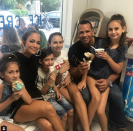 <p>Sweets for the sweet! The retired Yankee shared this cozy picture with his honey, Jennifer Lopez, and their kids at an ice cream shop. J.Lo cuddled her twins, Emme and Max, 9, who also sat close to A-Rod and his daughters, Ella and Natasha. “#Mysunday,” he wrote. (Photo: <a rel="nofollow noopener" href="https://www.instagram.com/p/BbIb20tA-sN/?taken-by=arod" target="_blank" data-ylk="slk:Alex Rodriguez via Instagram;elm:context_link;itc:0;sec:content-canvas" class="link ">Alex Rodriguez via Instagram</a>) </p>