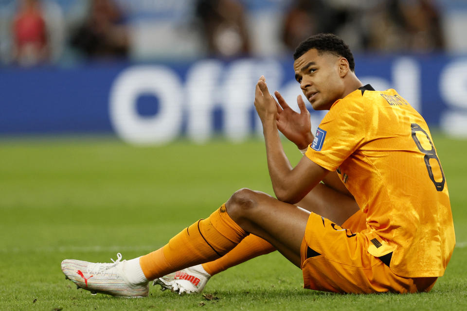 LUSAIL CITY, QATAR - DECEMBER 09: Cody Gakpo of Holland during the FIFA World Cup Qatar 2022 quarter final match between Netherlands and Argentina at Lusail Stadium on December 9, 2022 in Lusail City, Qatar. (Photo by Richard Sellers/Getty Images)