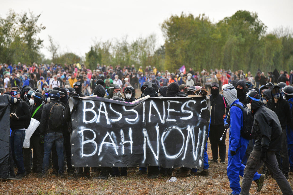 Trois militants anti-bassines de Sainte-Soline ont été condamnés ce mercredi 17 janvier à de la prison avec sursis. (Photo d’illustration prise à Sainte-Soline le 29 octobre 2022)