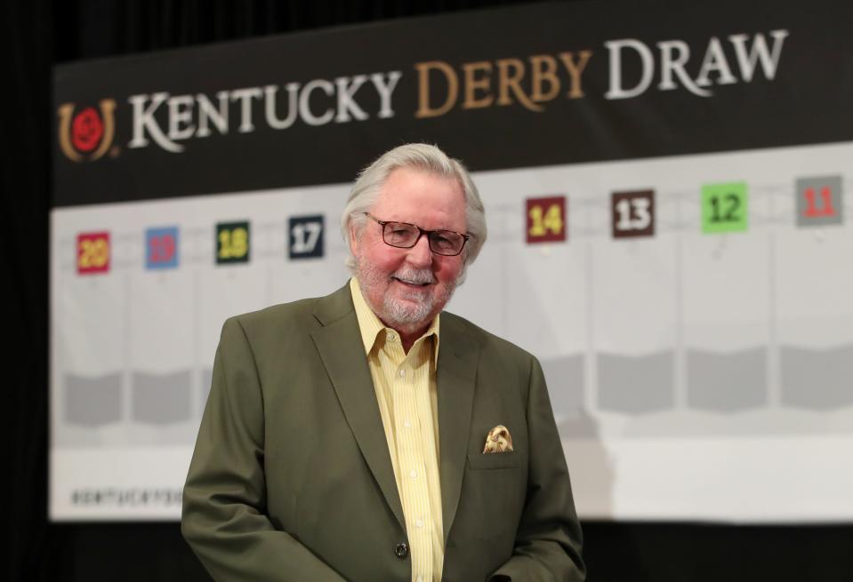 Country music's Erv Woolsey attended Tuesday's Kentucky Derby post draw in Louisville as co-owner of Super Stock, a horse in the 2021 edition of the race.