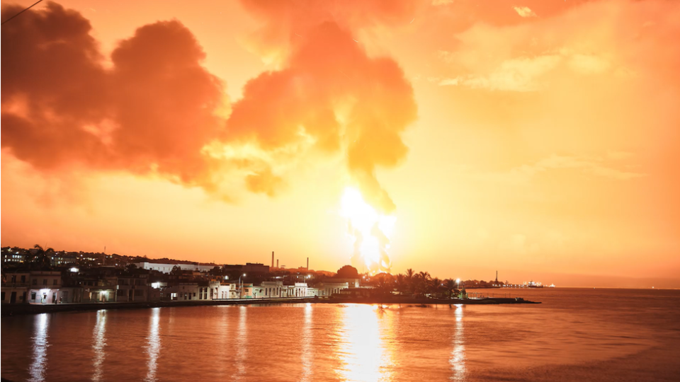 Captura de pantalla del instante en que se desata la explosión en Cuba