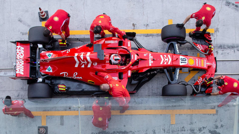 Ferrari have had the Mission logos on their car since late in the 2018 season. Pic: Getty