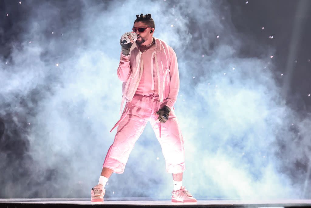 Bad Bunny performs during his El Último Tour Del Mundo at FTX Arena on April 01, 2022 in Miami, Florida.