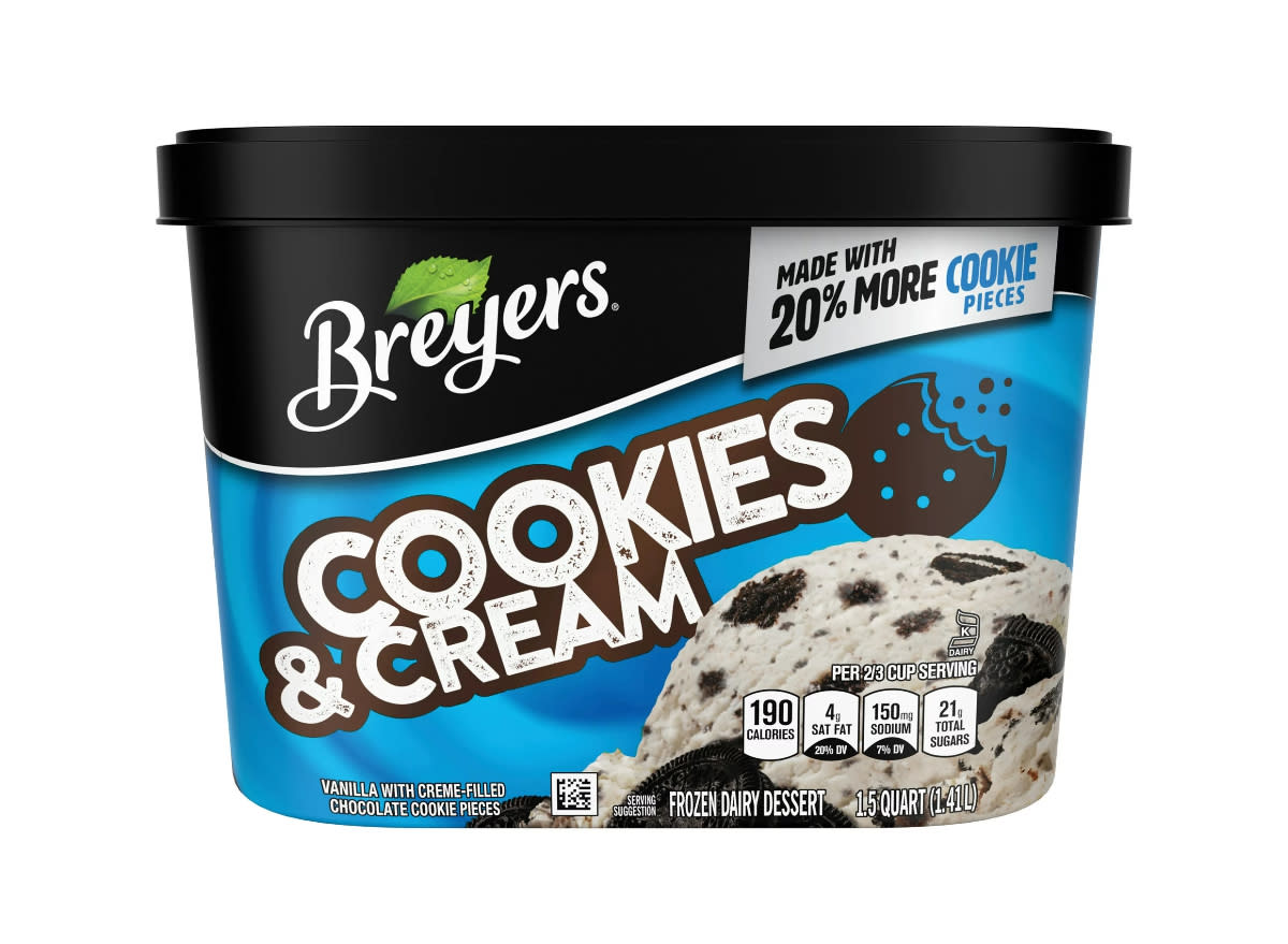 breyers cookies&cream frozen dairy dessert