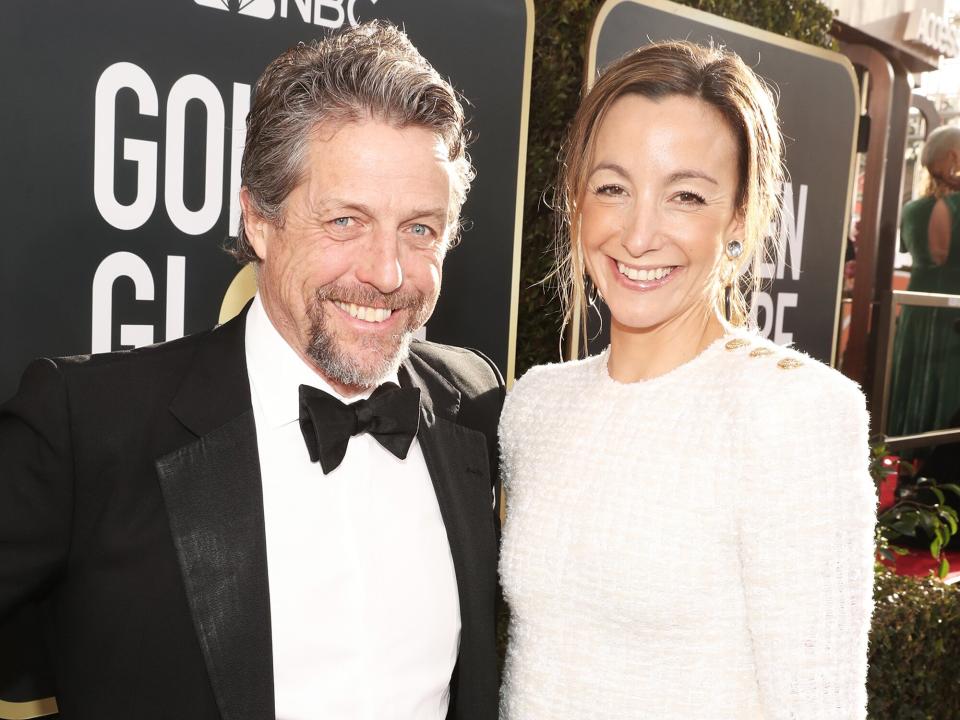 Hugh Grant and Anna Elisabet Eberstein arrive to the 76th Annual Golden Globe Awards held at the Beverly Hilton Hotel on January 6, 2019