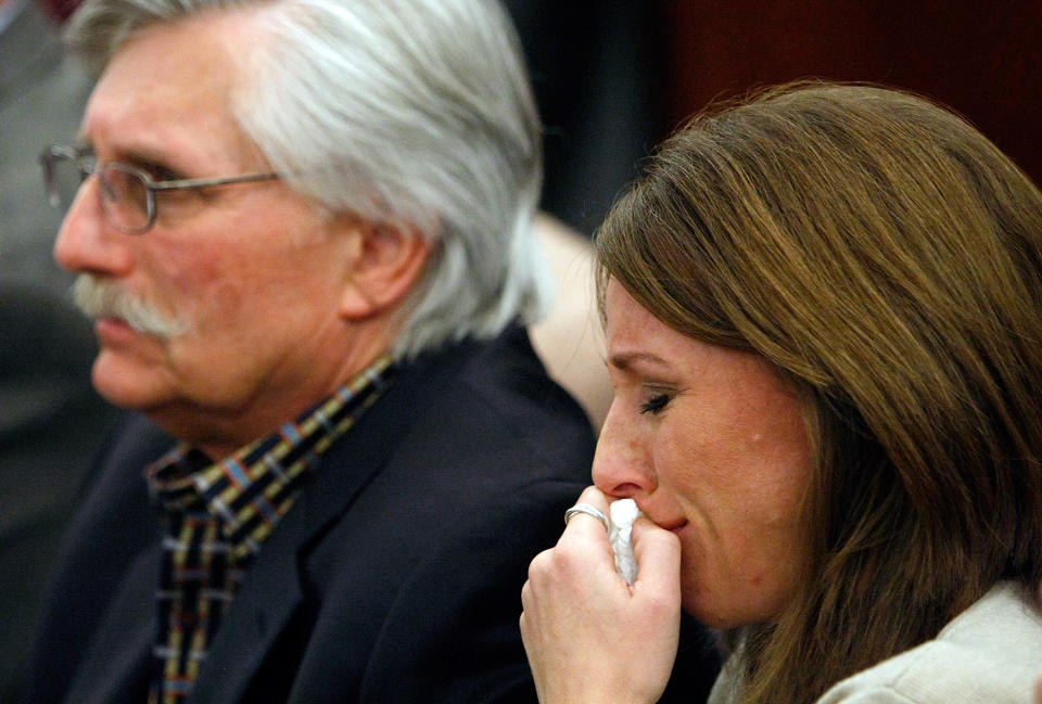 LAS VEGAS - DECEMBER 05:  Fred Goldman and his daughter Kim Goldman appear in court during the sentencing of O.J. Simpson, at the Clark County Regional Justice Center December 5, 2008 in Las Vegas, Nevada. Fred Goldman is the father of Ron Goldman, who was killed along with Nicole Brown Simpson, the former wife of O.J. Simpson, in 1994. Simpson and co-defendant Clarence "C.J." Stewart were sentenced on 12 charges, including felony kidnapping, armed robbery and conspiracy related to a 2007 confrontation with sports memorabilia dealers in a Las Vegas hotel.  (Photo by Ethan Miller/Getty Images)