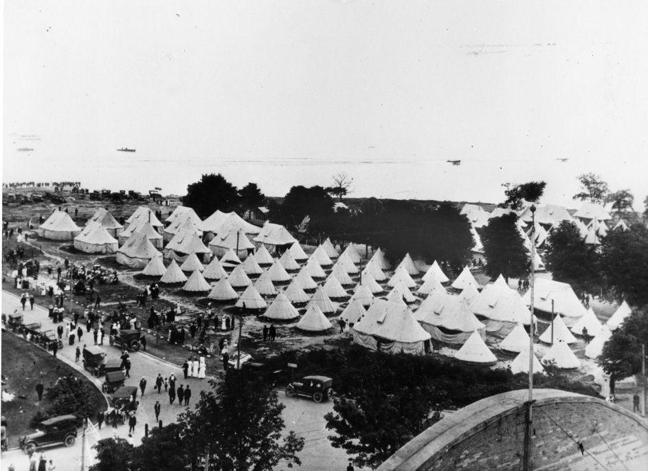 Military camp on CNE grounds during WWII