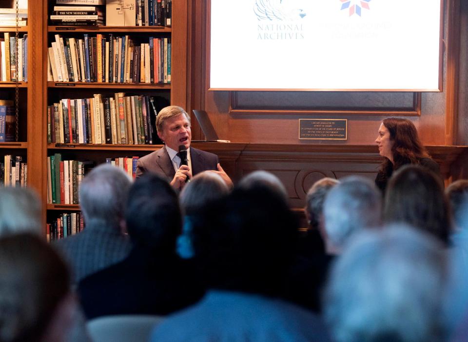 U.S. Archivist Colleen J. Shogan told presidential historian Doug Brinkley on Tuesday that one of the stranger items housed by the National Archives is the skin of a mole sent by a Civil War-era widow as proof for a military pension.