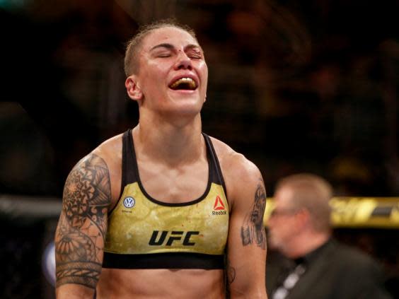 Andrade celebrates her win (Getty Images)