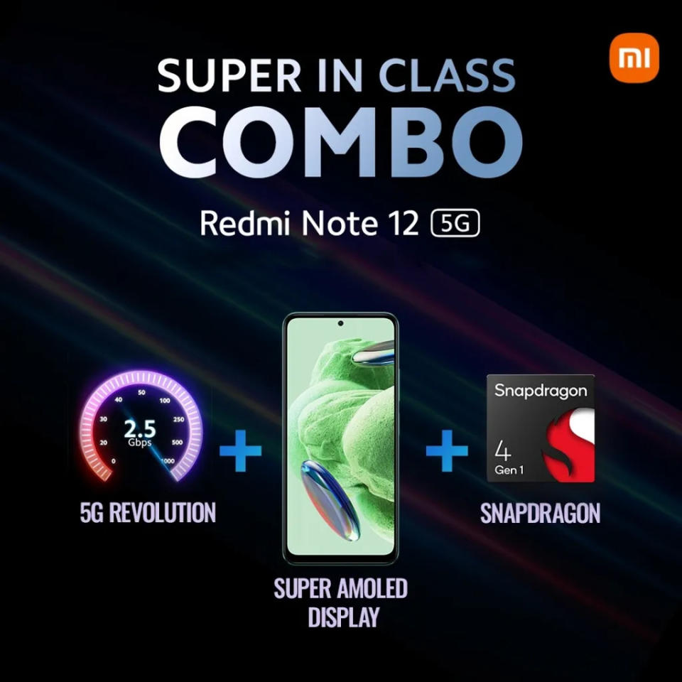 Redmi Note 12 5G global tem três câmeras traseiras e Snapdragon 4 Gen 1 (Imagem: Xiaomi)