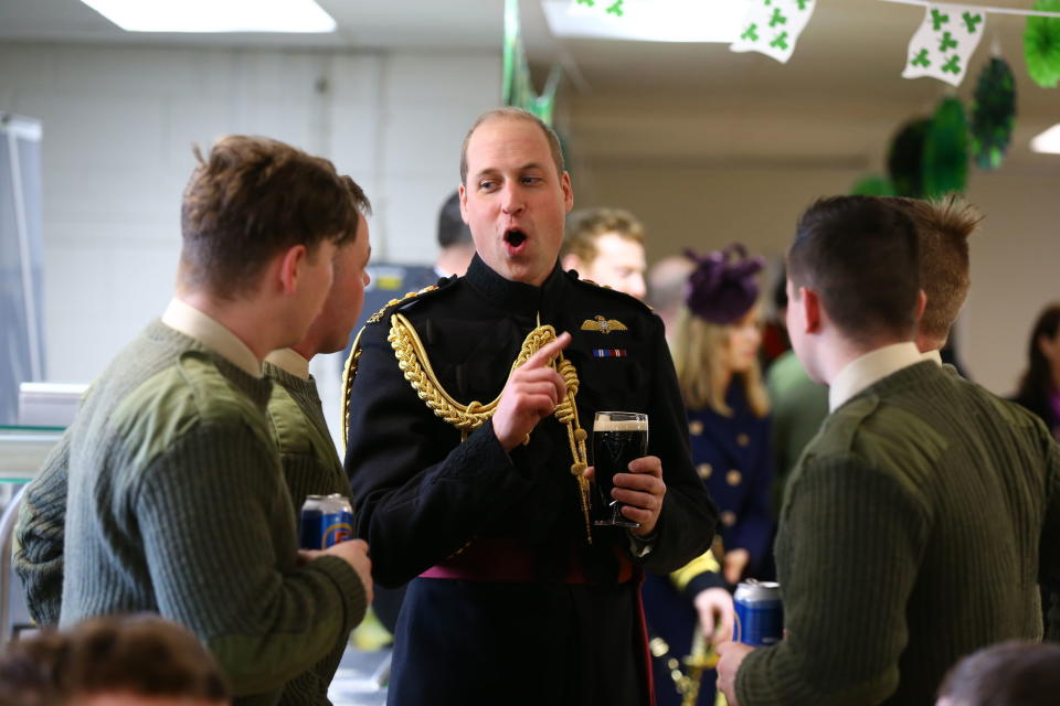 The Duke of Cambridge chatting after the parade.&nbsp; (Photo: WPA Pool via Getty Images)
