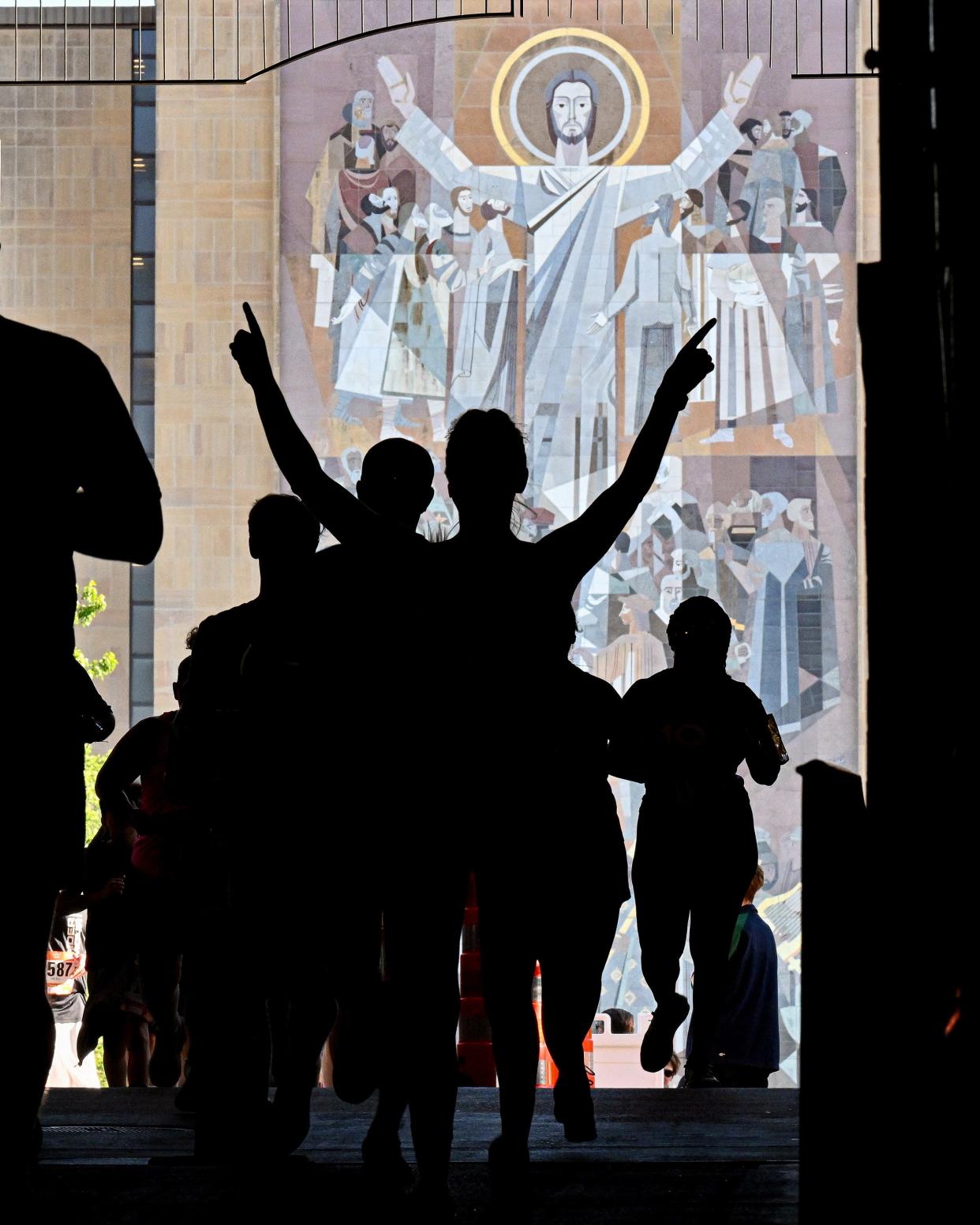 Runners finish one of the Sunburst races at Notre Dame Stadium on Saturday, June 4, 2022, in South Bend.