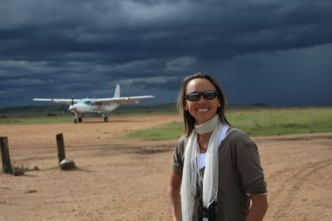 Jana Chan at the Ol Kiombo airstrip, Masai Mara, Kenya