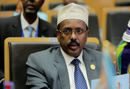 FILE PHOTO: Somalia's President Mohamed Abdullahi Mohamed attends the 30th Ordinary Session of the Assembly of the Heads of State and the Government of the African Union in Addis Ababa, Ethiopia January 28, 2018. REUTERS/Tiksa Negeri