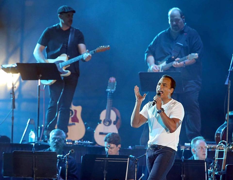 Jon Secada performs during the Hard Rock Rising Miami Beach, Global Music Festival, celebrating the 100th Birthday of the City of Miami Beach, on Thursday March 26, 2015.