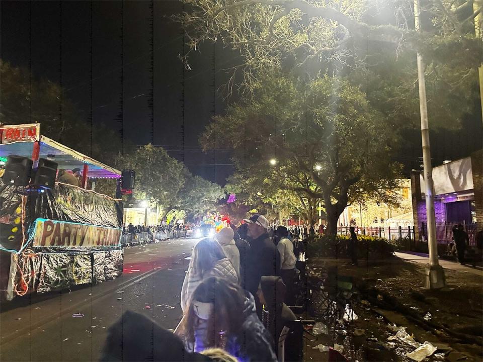 view of uncrowded mardi gras parade in mobile