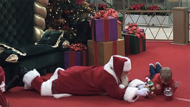 'Caring Santa' went above and beyond to make Brayden feel comfortable. Photo: Facbebook