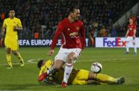 <p>Aleksandru Gatcan is beaten by Zlatan Ibrahimovic </p>