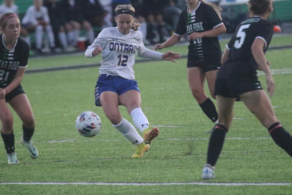 Ontario's Hattie Yugovich led the Warriors with two goals in a 3-0 victory over Clear Fork on Tuesday night.