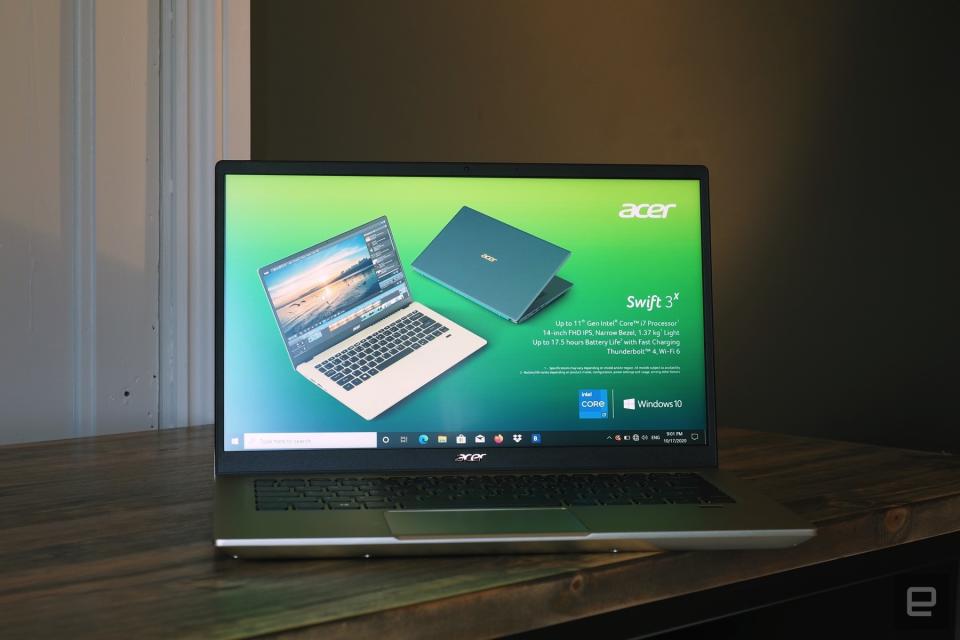 Acer Swift 3X, a new machine with Intel's Iris Xe Max graphics.