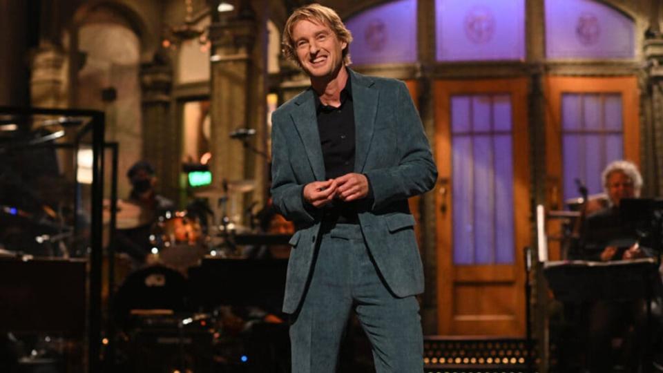 “Saturday Night Live” host Owen Wilson during the monologue on Saturday, Oct. 2, 2021. Host Owen Wilson during the monologue on Saturday, October 2, 2021. (Will Heath/NBC)