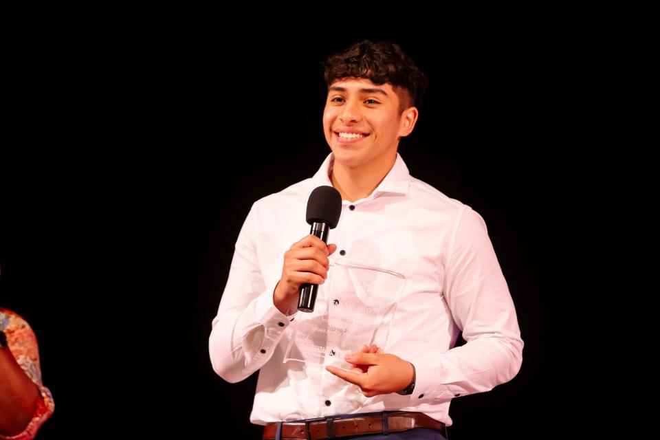Sergio Garcia, 17, won the Future Latinx Leader Award during the Latin Soul Awards ceremony on Saturday, Sept. 10, 2022. The awards were presented by Cazateatro Bilingual Theatre Group, in collaboration with The Grove at GPAC.