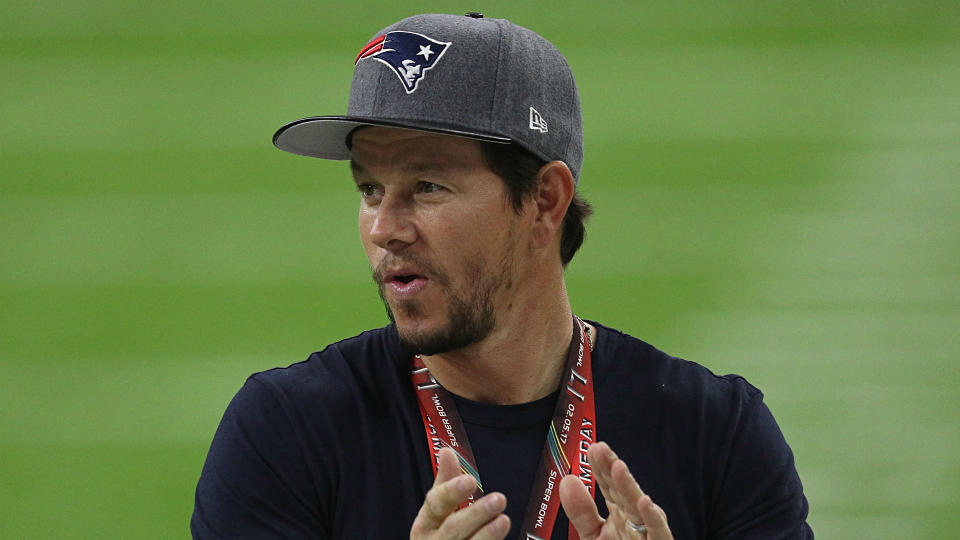 Mark Wahlberg caught a lot of flack for leaving last season’s Super Bowl when the Patriots were down. (Getty)