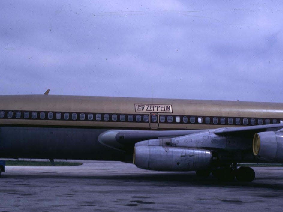The Starship with Led Zeppelin written across the fuselage.